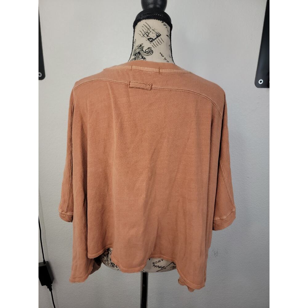 Free People Cropped Tee Sz M Coral Short Sleeves CC Tee Relaxed We The Free - Picture 7 of 11